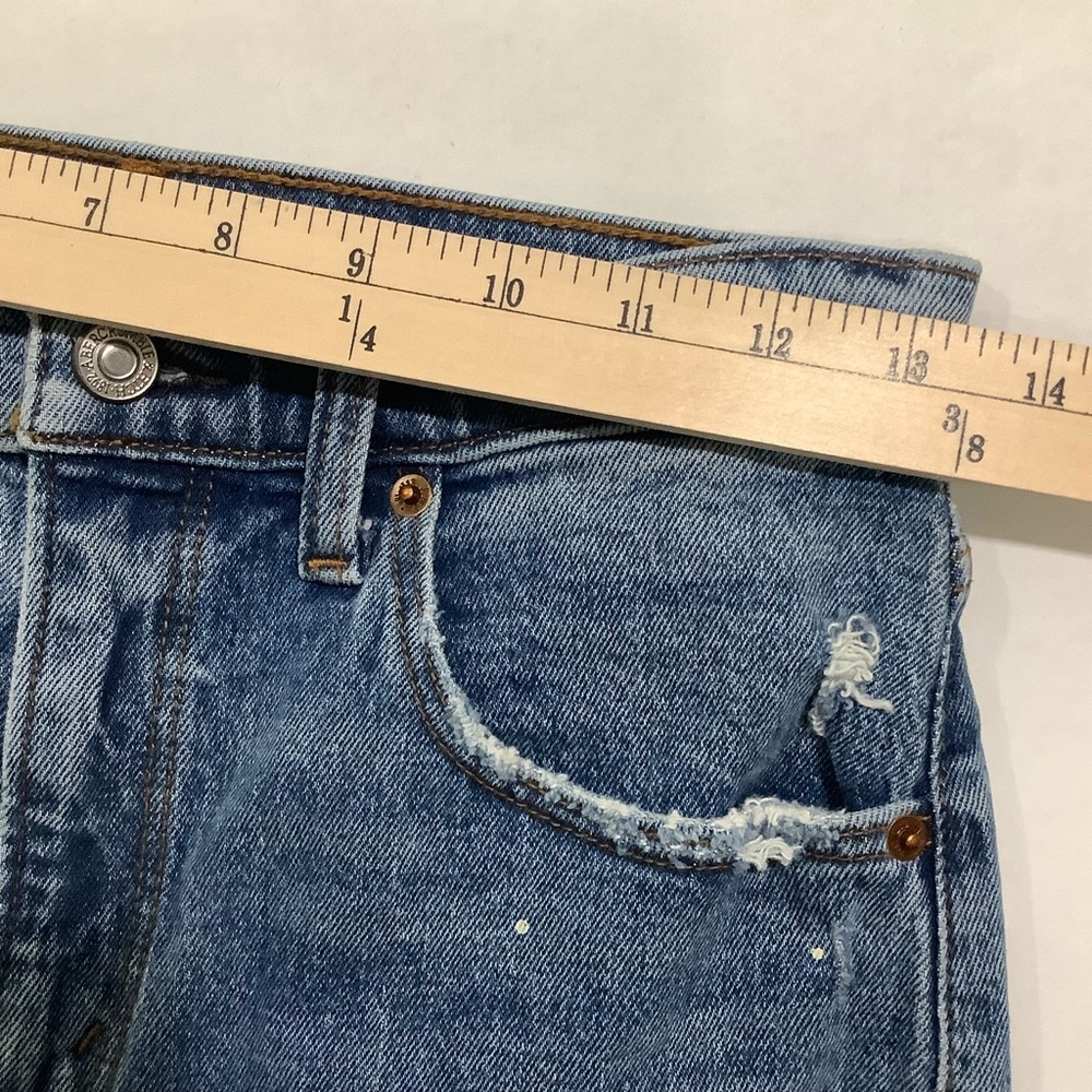 Abercrombie & Fitch High Rise Mom Jean Paint Splatter Distressed - Picture 7 of 11